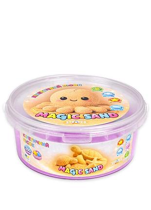 Кинетический песок magic sand 31192 фиолетовый 350 гр, формочки 2 шт