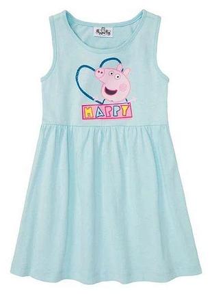 Платье персонажем peppa pig от lupilu мятный 98-104