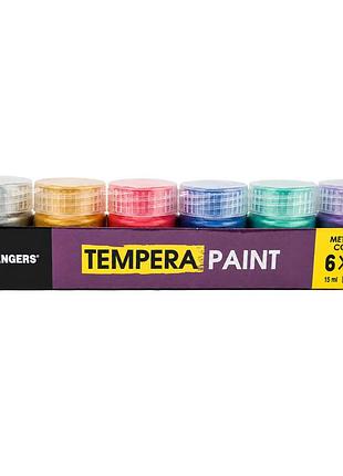 Набір фарб tempera metallic art rangers pt23.06015.a водорозчинні, 6 кольорів, 15 мл