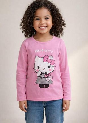 Детская кофта (лонгслив) для девочки hello kitty розовый 110