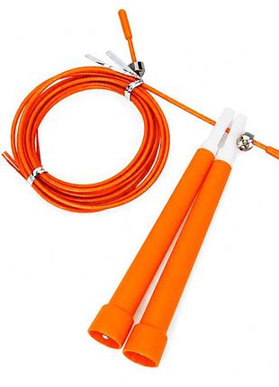 Скакалка швидкісна ms 3765(orange) 290 см, ручка пластик, мотузка гума+метал