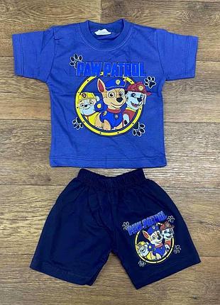 Костюм для хлопчика (малометний) "paw patrol two" синій з чорним 80-92