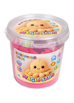 Кінетичний пісок magic sand 31199 рожевий 1000 гр, формочки 6 шт