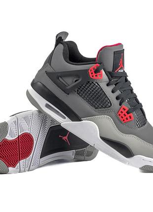 Кроссовки jordan retro 4 gray/white