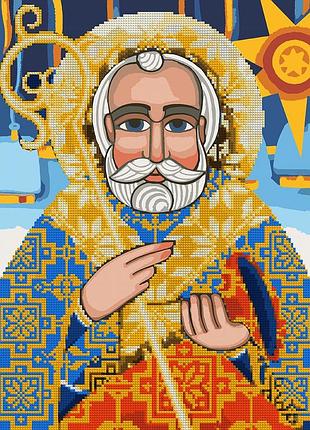 Картина по номерам с алмазной мозаикой santi святой николай 40*50 см ©mosyakart