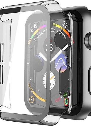 Набір misxi 2шт. прозорий захисний чохол зі склом для смарт годинника apple watch 44mm - 4, 5, 6, se, se2, se3