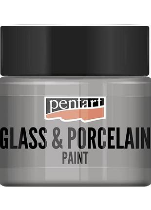 Краска акриловая glass and porcelain, водная основа, серебро, 30 мл, pentart