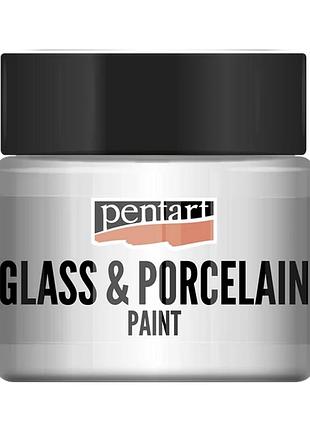 Краска акриловая glass and porcelain, водная основа, белая, 30 мл, pentart