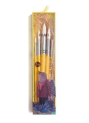 Набір пензлів himi 5 шт. круглий, yellow edition