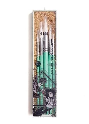 Набір пензлів himi 5 шт. круглий, green edition