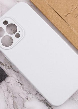 Чехол silicone case full camera protective (aa) no logo для apple iphone 15 pro max (6.7") белый / white
