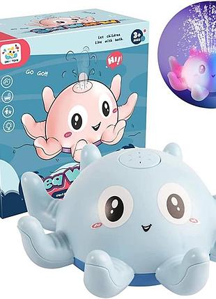 Детская игрушка для купания sea world water spray octopus, осьминог-фонтан с подсветкой, лёгкий б/в
