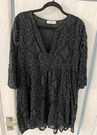 Чёрное красивое короткое платье 50-52 р