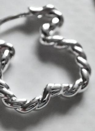 Серьги жгутики мишки tous bear тоус мешки медведь жгутики серебряные