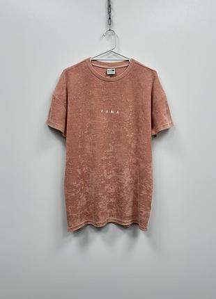 Крута футболка puma towelling logo t-shirt pink