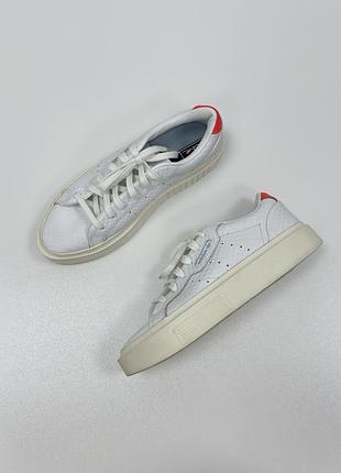 Оригінальні кросівки adidas originals sleek super leather sneakers white