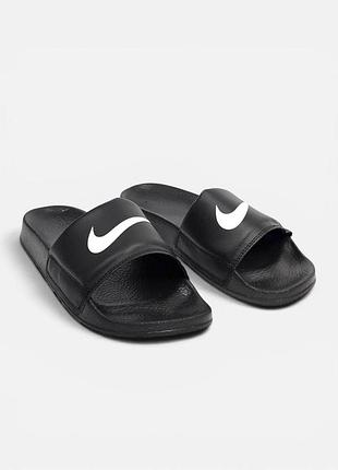 Черные шлепанцы, тапочки nike slide black white х найк слайд 39