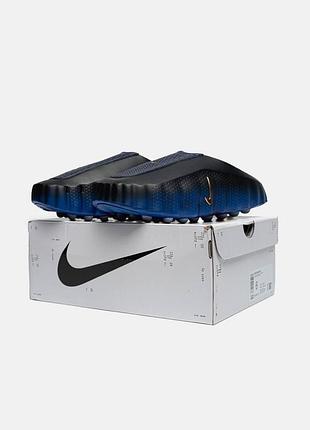 Черные шлепанцы, тапочки унисекс nike mind 001 slide qs hyper royal/ volt-black х найк майнд 47