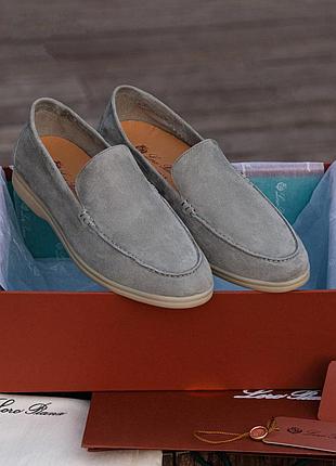 Мужские серые лоферы loro piana sweet grey x лоро пиана 41