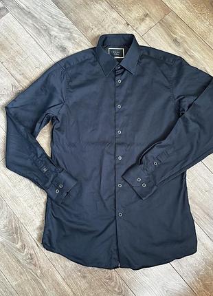 Чорна чоловіча  сорочка next occasion slim fit, р. m / комір 41 см