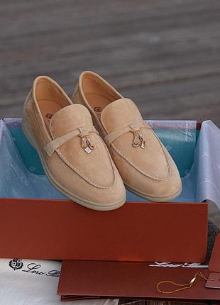 Женские бежевые лоферы loro piana loafers beige women x лоро пиана 39