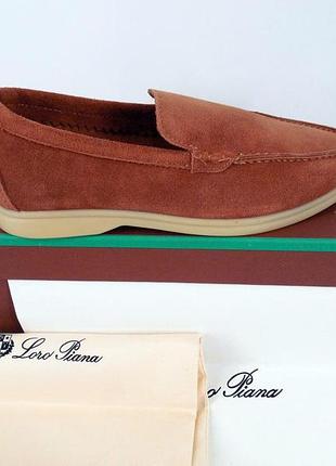 Коричневые лоферы унисекс loro piana sweet brown x лоро пиана 42