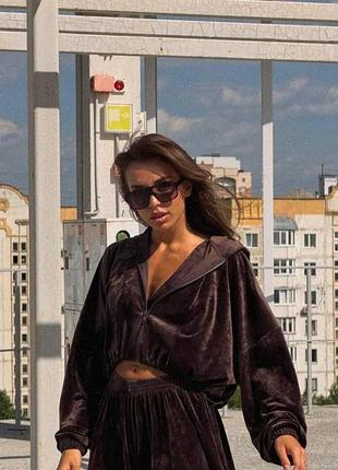 Костюм женский 3-ка кофта оверсайз + топ + шорты