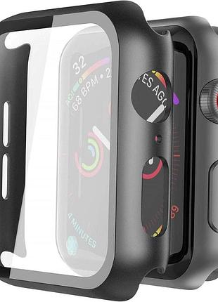 Набір misxi 2шт. чорний захисний чохол зі склом для смарт годинника apple watch 40mm - 4, 5, 6, se, se2, se3