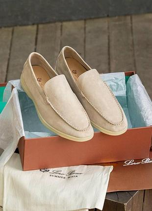 Бежевые лоферы унисекс loro piana sweet beige x лоро пиана 36