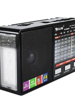 Акумуляторний радіоприймач з розширеним fm діапазоном ліхтариком та usb / портативне ретро радіо на батарейках для дачі