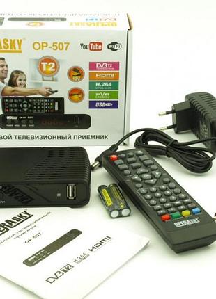 Цифровой телевизионный тюнер т2 с дисплеем, портами usb, hdmi и rca / приемник телесигнала hd