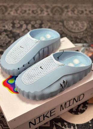 Голубые шлепанцы nike mind шлепки