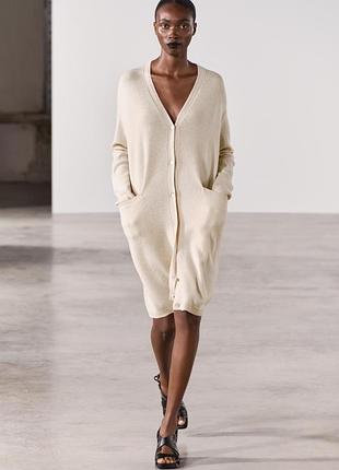 Zara новий довгий кардиган 100% вовна