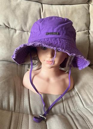 Фіолетова панама jacquemus le bob artichaut bucket hat