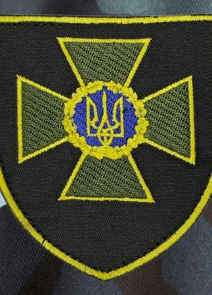 Шеврон гостинна прикордонна служба україни — на липучці, машинна вишивка, нашивка олива