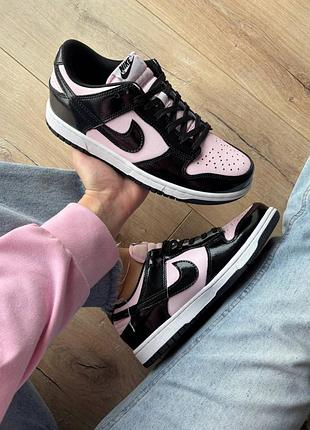 Кроссовки nike sb dunk low pink black patent foam