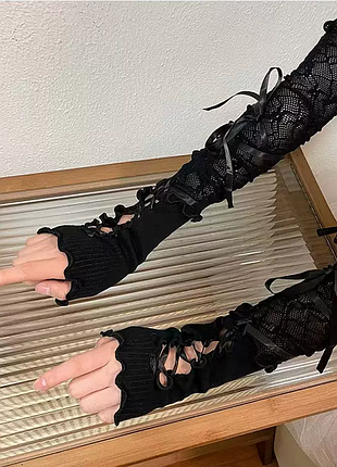 Рукавички мереживні black