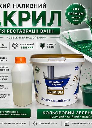 Рідкий наливний акрил для ванн plastall premium 1.2 м кольоровий зелений