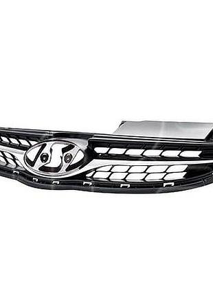 Решетка радиатора hyundai elantra 2011-2014, черная, с хромированным молдингом, avtm, 183228992