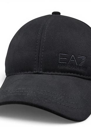Бейсболка чоловіча коттонова ea. чорна з металевим регулятором розміру, літо, тепла осінь, 56-60
