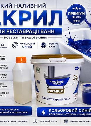Рідкий акрил для ванн plastall premium 1.5 м кольоровий синій