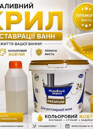 Наливний акрил для ванн plastall premium 1.5 м кольоровий жовтий