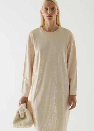 Платье с пайетками, cos, m