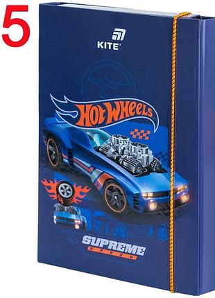 Папка для зошитів на гумці kite hot wheels, картонна папка в5 на резинці hw26-210