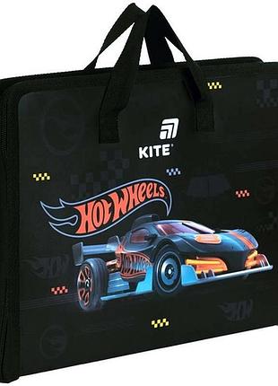 Папка-портфель а4 yes на блискавці hot wheels, шкільна папка з ручками для хлопчика hw26-202