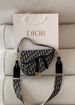 Жіноча сумка dior saddle bag чорний через плечі крістіан діор сідло