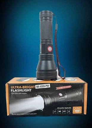 Ліхтар тактичний mx-6508-p90 micro usb 1000 lumens