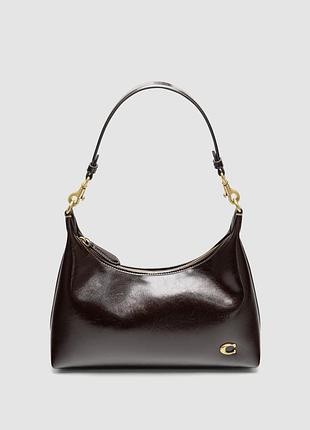 💎 coach juliet shoulder bag in glazed leather brown/gold 31 х 16 х 10 см