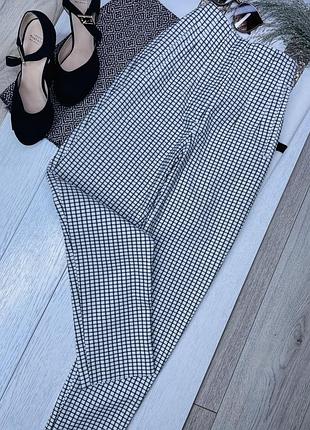 Літні брюки zara s жіночі брюки банани чорно-білі брюки в клітинку штани зара на високій посадці
