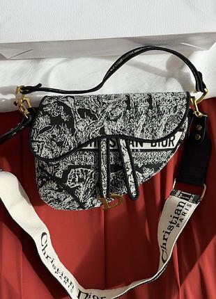 Жіноча сумка dior saddle bag чорний через плечі крістіан діор сідло